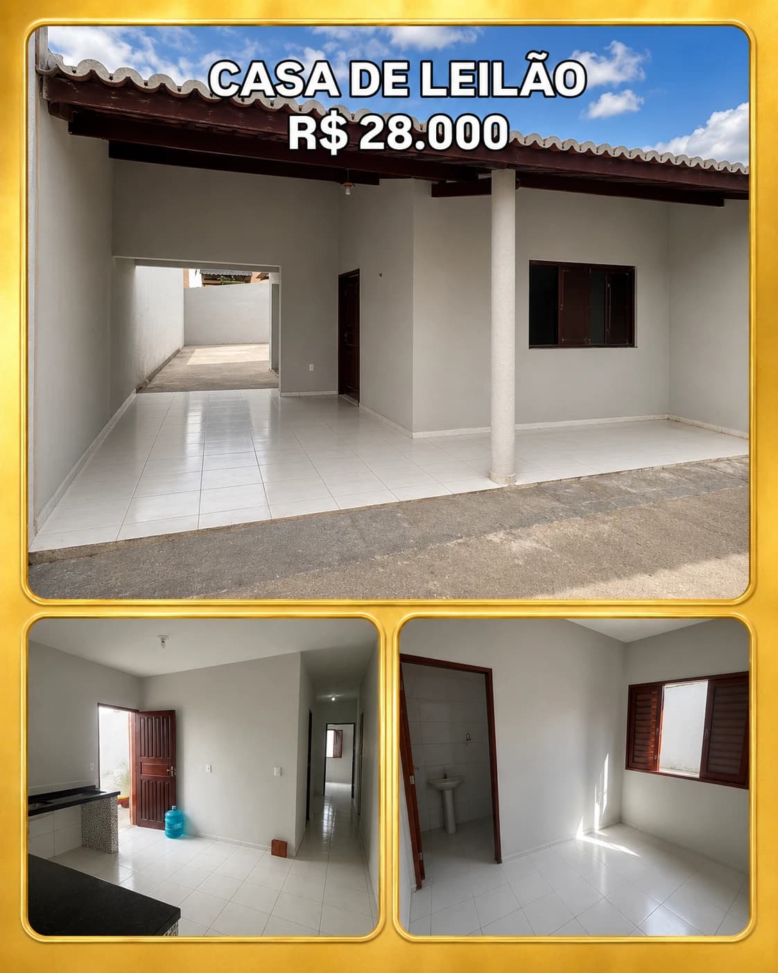 Casa de leilão de R$ 28.000